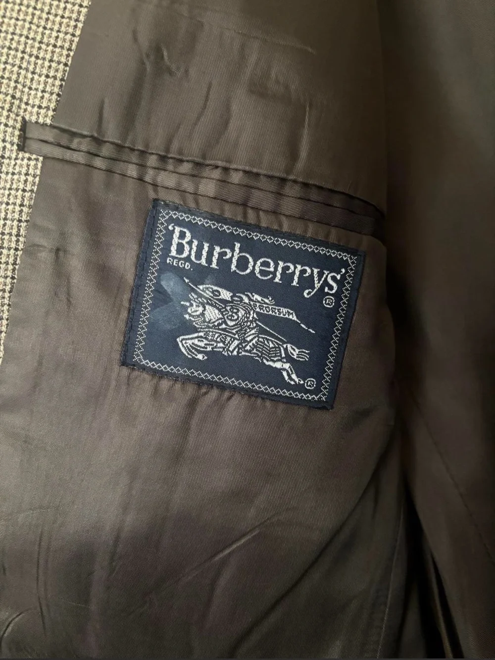 VTG 90s Burberry Wool Plaid Blazer Saks Fifth Avenue